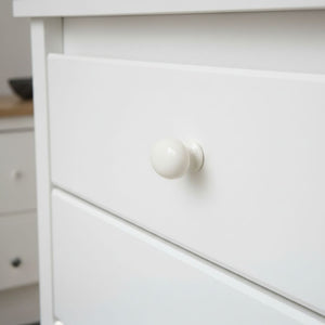 Old English White Plain Cupboard Knob 35mm
