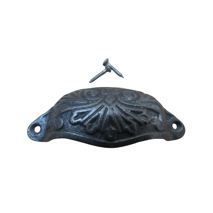 Ornate Cup Pull Handle Antique Iron
