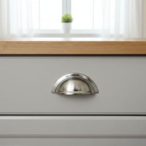 Oxford Rear Fix Cabinet Cup Pull Handle Satin Nickel