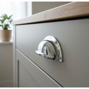Oxford Rear Fix Cabinet Cup Pull Handle polished chrome
