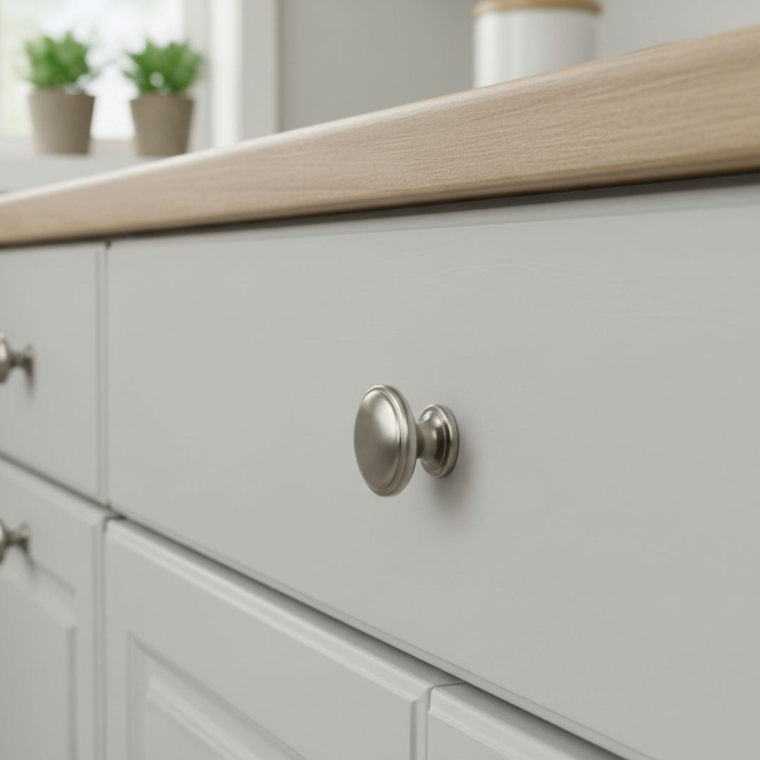 Oxford Round Cabinet Knob Satin Nickel 38mm