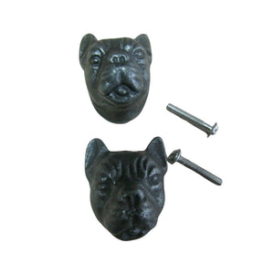 Bull Dog Cupboard Knob 40mm Antique Iron Finish Pack of 2 
