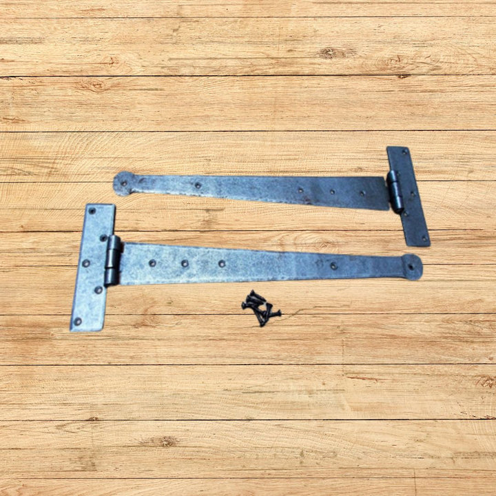 Pair of Penny end Cabinet Door hinge Antique Iron 10" 