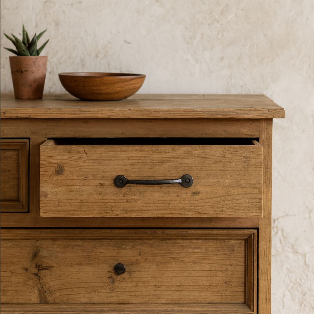 Cabinet Pull Handle Penny Bow 7" Antique Copper
