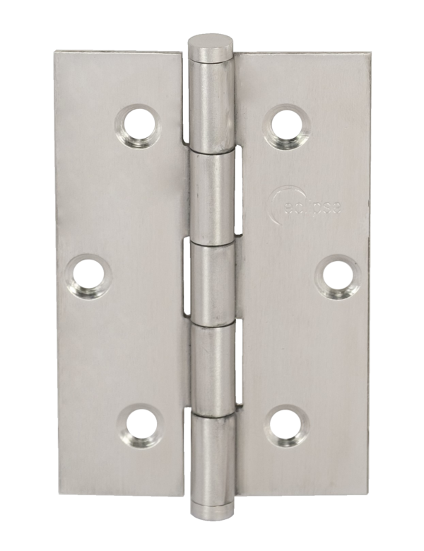 Plain Butt Door Hinge 76x51x2mm Satin Stainless Steel Fixed Pin