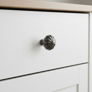 Pumpkin Fluted Cabinet Knob Antique Iron 32mm
