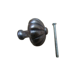 Pumpkin Fluted Cabinet Knob Antique Iron 32mm
