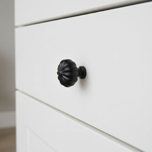 Pumpkin Fluted Cabinet Knob Black Antique 32mm
