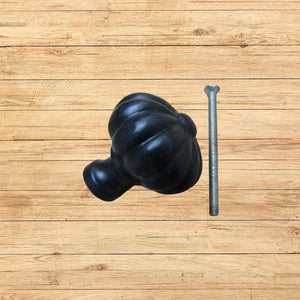 Pumpkin Fluted Cabinet Knob Black Antique 32mm
