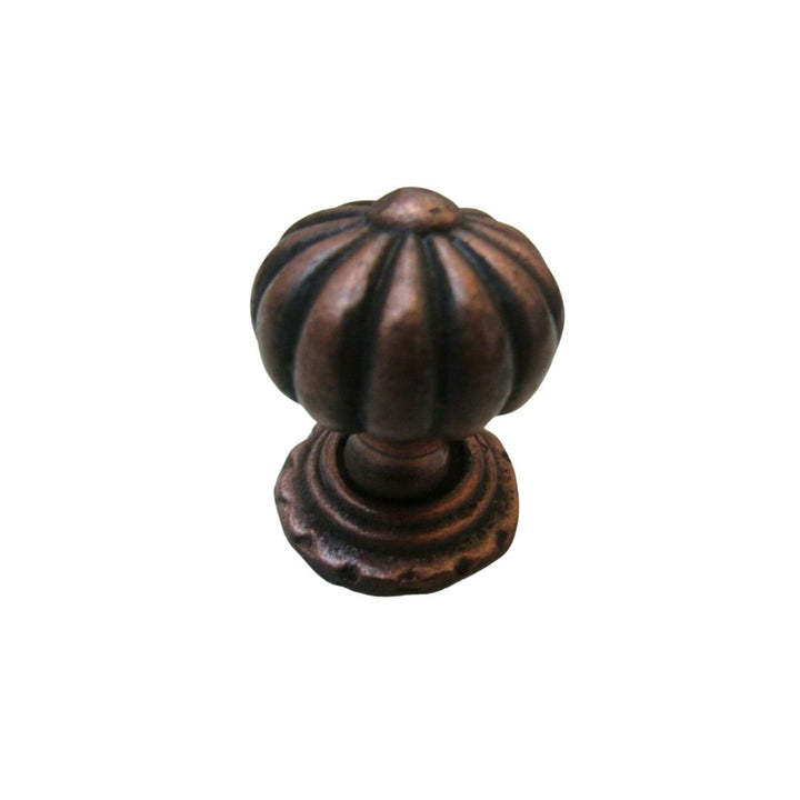 Pumpkin with Base Cabinet Knob Antique Copper 32mm