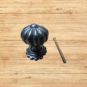 Pumpkin with Base Cabinet Knob Antique Iron 32mm
