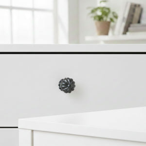 Pumpkin with Base Cupboard Knob Black Antique 32mm
