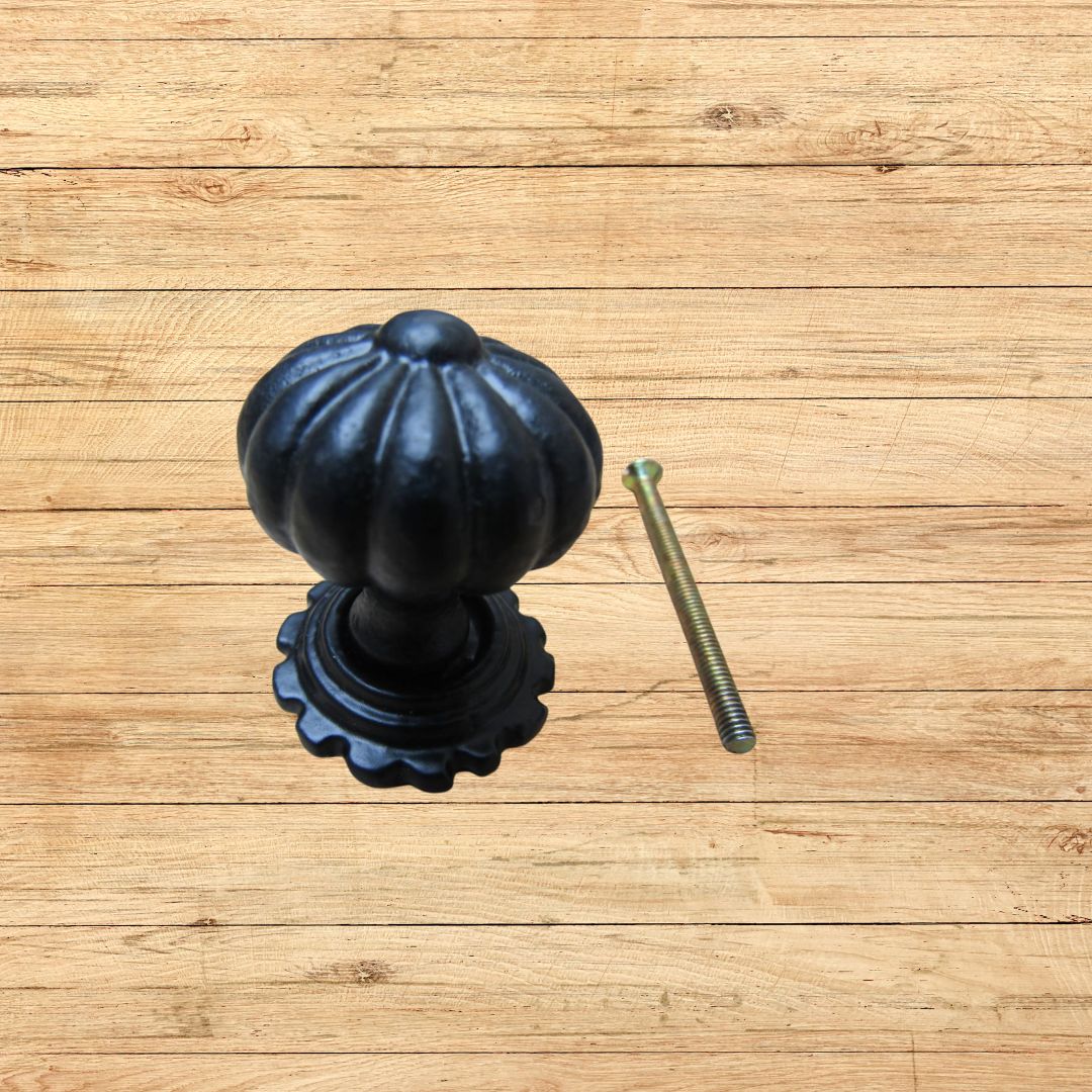 Pumpkin with Base Cupboard Knob Black Antique 32mm
