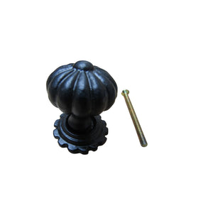 Pumpkin with Base Cupboard Knob Black Antique 32mm
