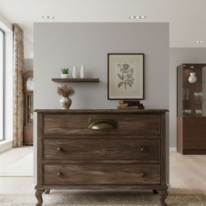 Antique Brass Rear Fix Rectangular Cup Pull
