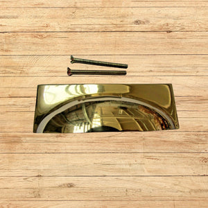 Polished Brass Rear Fix Rectangular Cup Pull