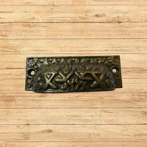 Rectangular Inca Cup handle Antique Brass on Iron
