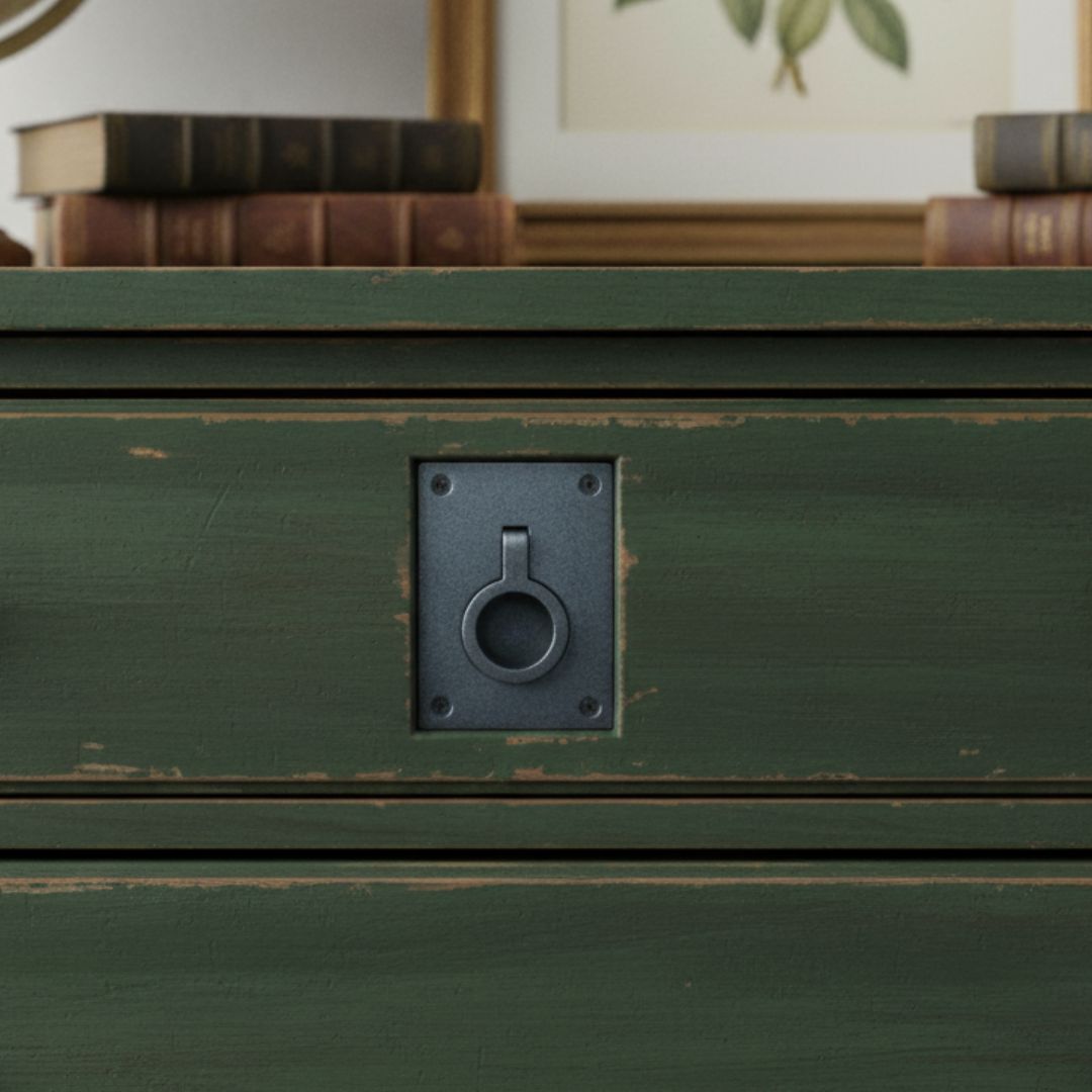 Rectangular Trap Pull Ring Handle Antique Iron