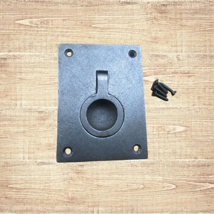 Rectangular Trap Pull Ring Handle Antique Iron