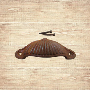 Ridged Cup Pull Handle Rust
