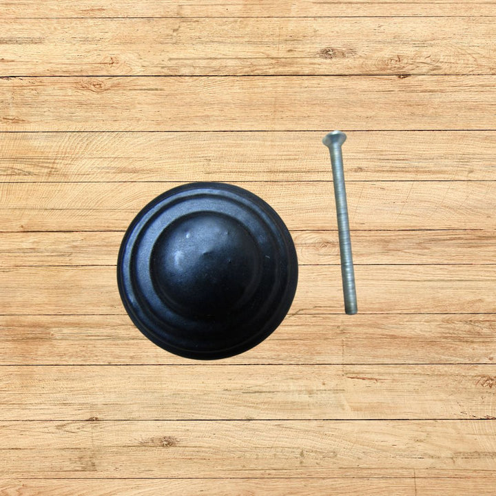 Rimmed Cabinet Knob Black Antique
