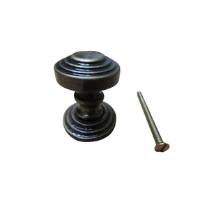 Rimmed with Backplate Cabinet Knob Antique Brass 32mm
