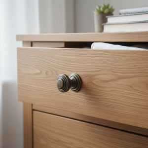 Rimmed with Backplate Cabinet Knob Antique Brass 32mm
