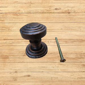 Rimmed with Backplate Cabinet Knob Antique Copper 32mm
