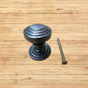 Rimmed with Backplate Cabinet Knob Antique Iron 32mm
