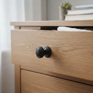 Rimmed with Backplate Cabinet Knob Antique Iron 32mm
