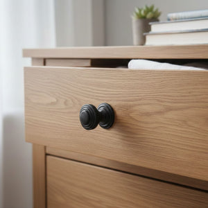 Rimmed with Backplate Cabinet Knob Black Antique 32mm
