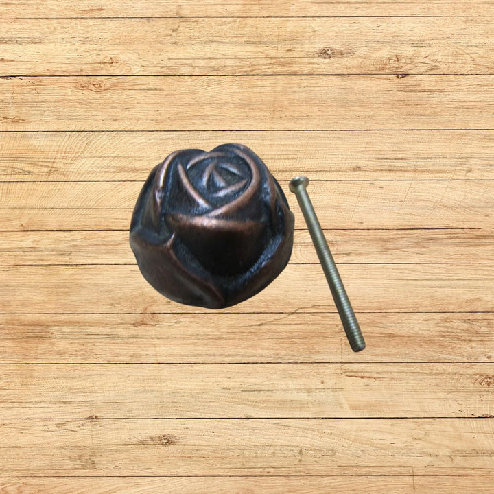Rose Cabinet Knob Antique Copper 32mm
