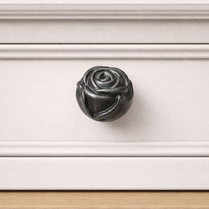 Rose Cabinet Knob Antique Iron 32mm
