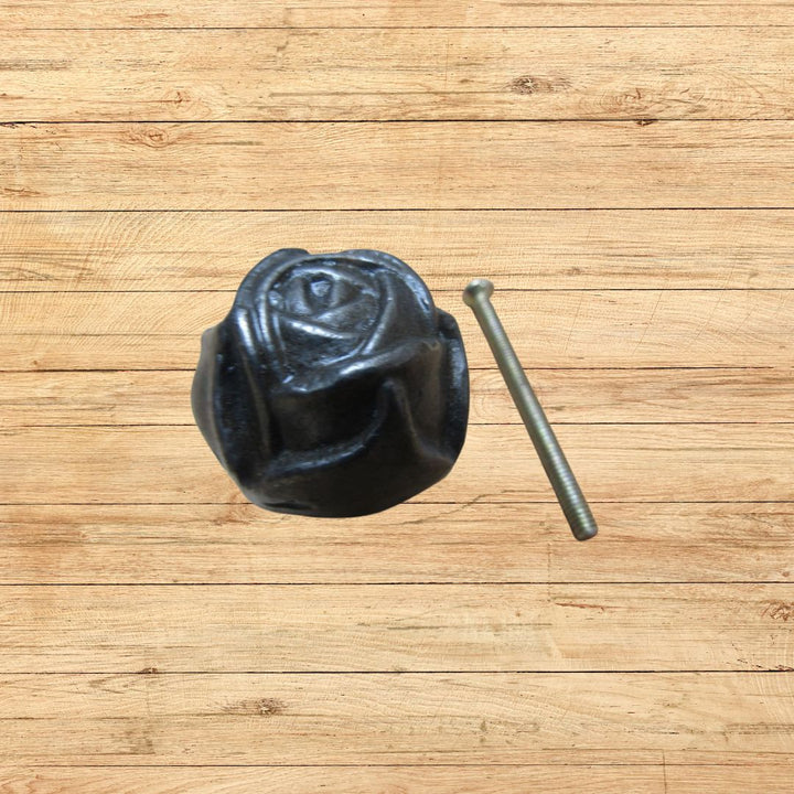 Rose Cabinet Knob Antique Iron 32mm
