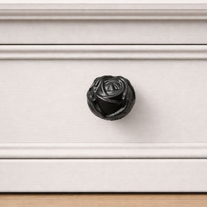 Rose Cabinet Knob Black Antique 32mm
