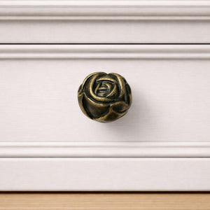 Rose Cupboard Knob Antique Brass 32mm
