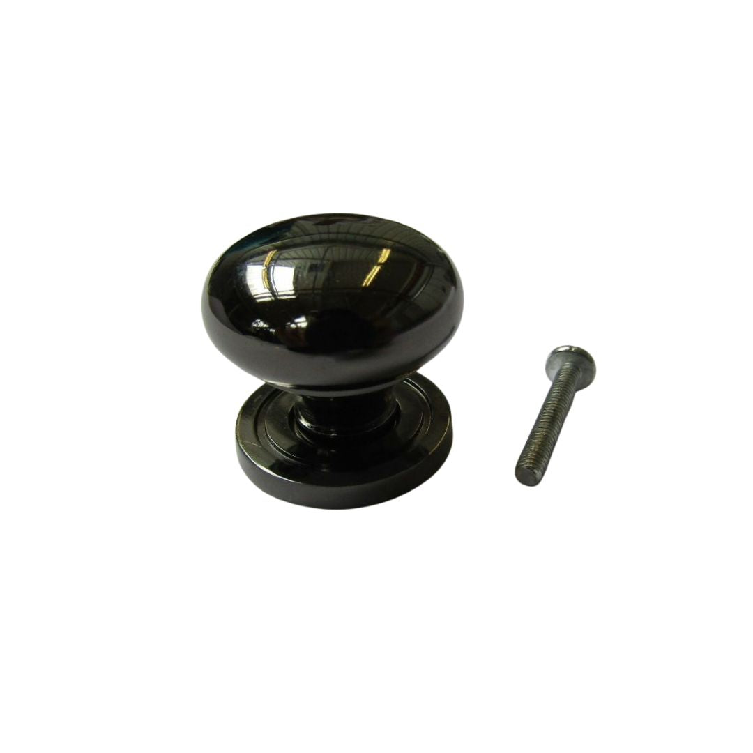 Round Cabinet Knob Black Nickel 30mm