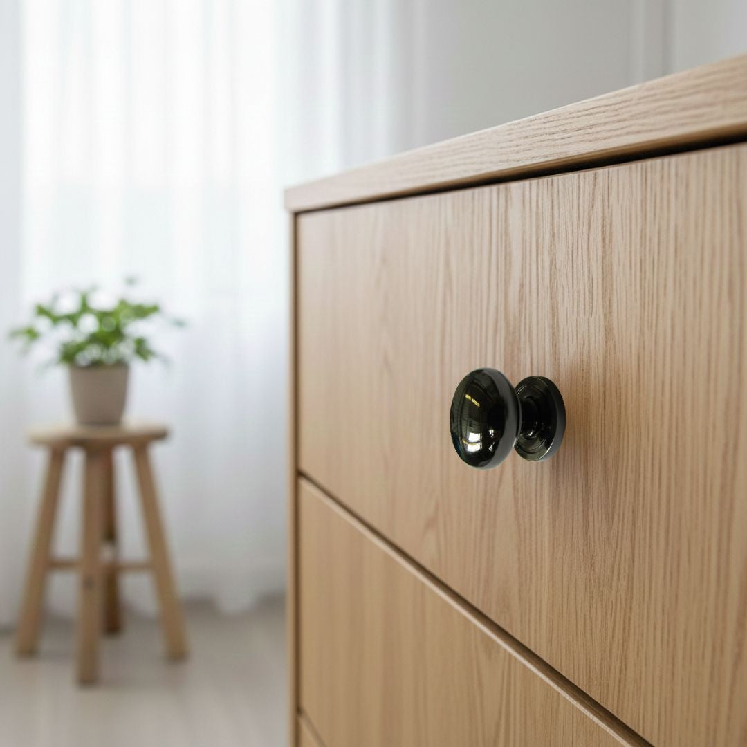 Round Cabinet Knob Black Nickel 30mm
