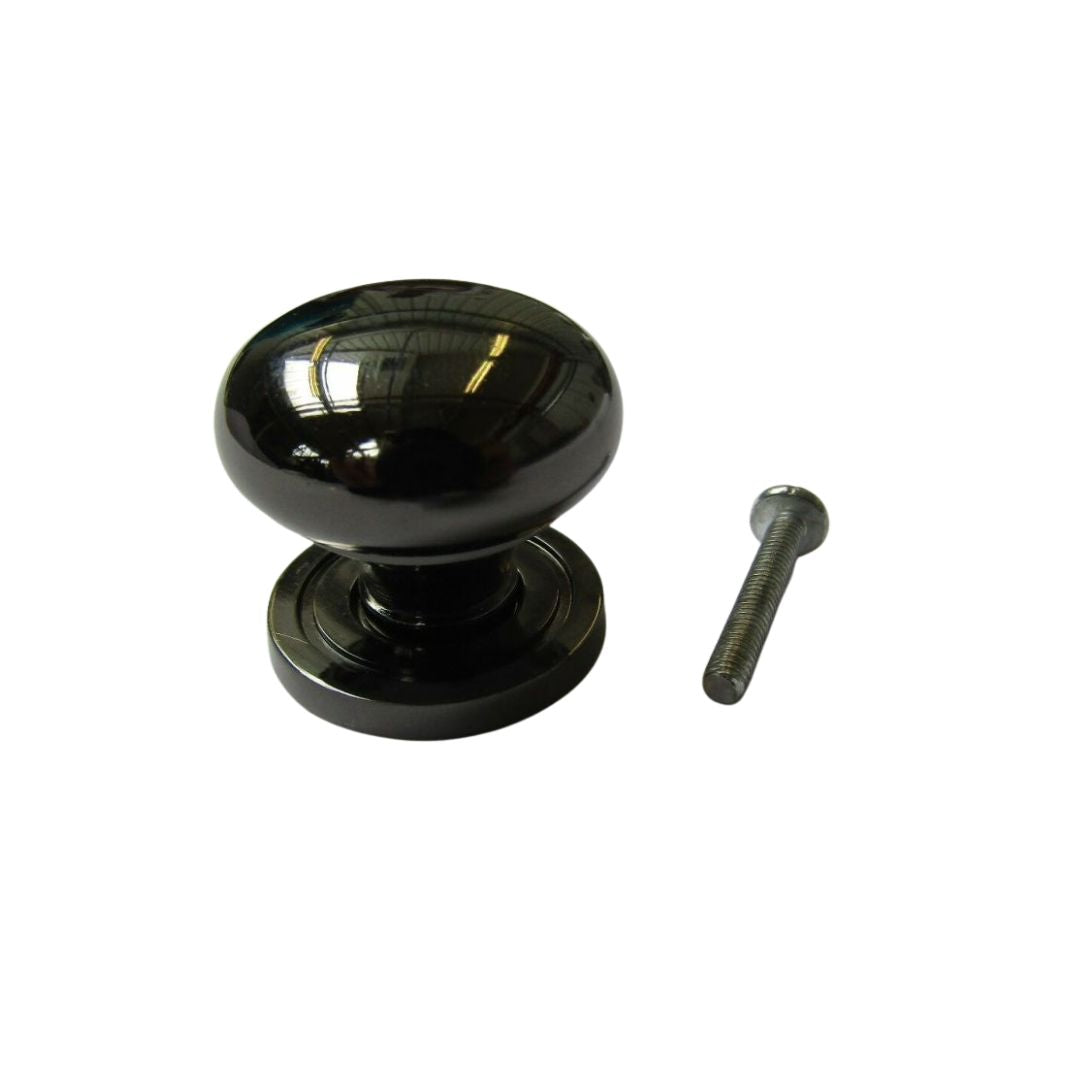Round Cabinet Knob Black Nickel 30mm
