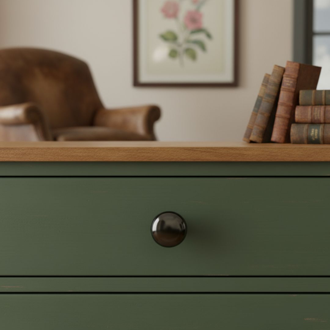 Round Cabinet Knob Black Nickel 30mm