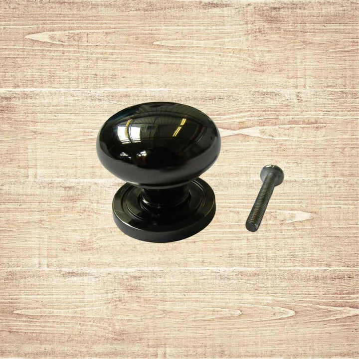 Round Cabinet Knob Black Nickel 30mm