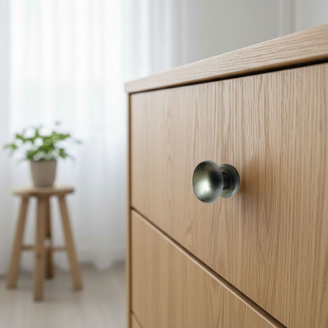 Round Cabinet Knob Satin Chrome 30mm
