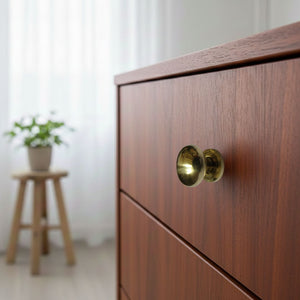 Round Cabinet and Cupboard Door Knob Polished Brass 30mm

