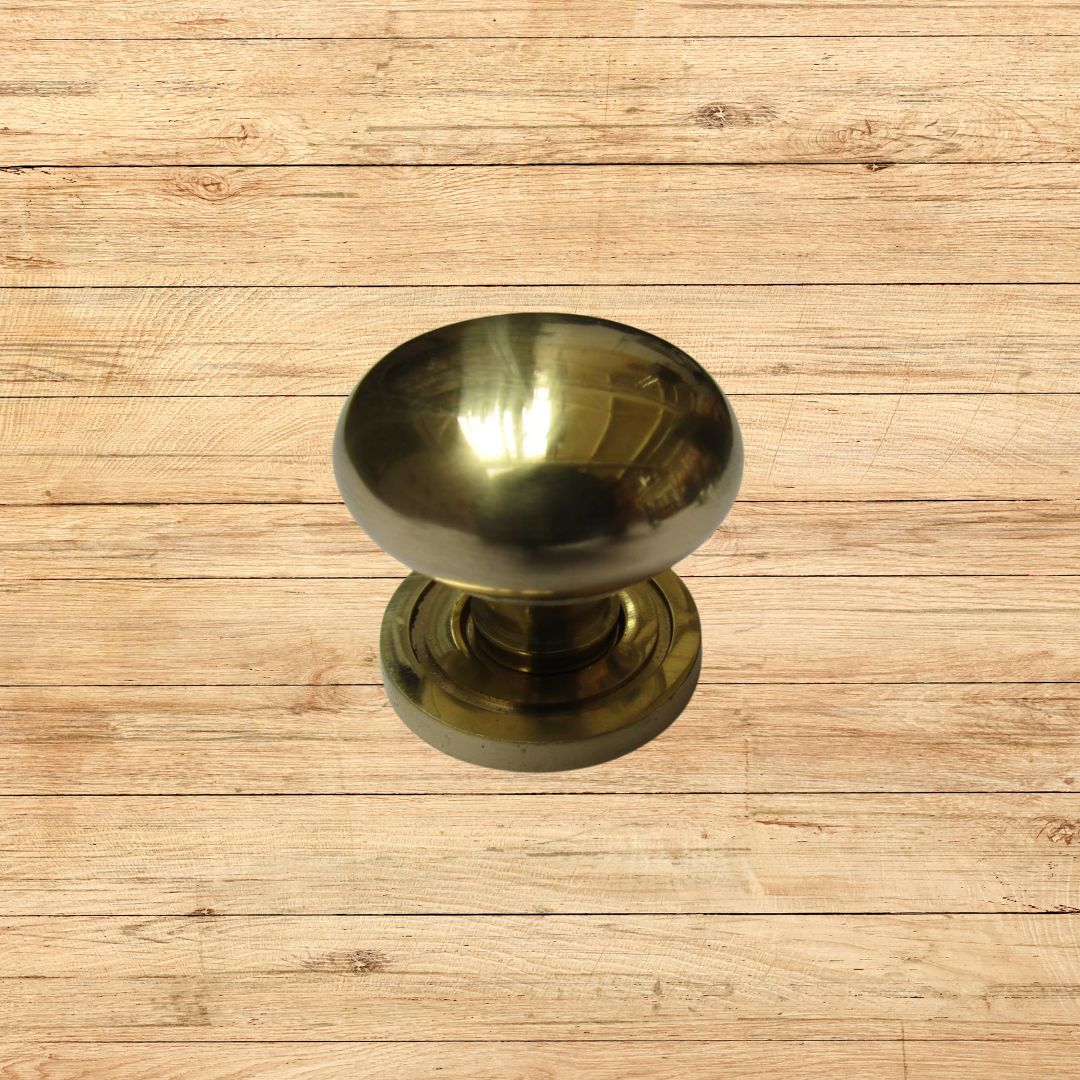 Round Cabinet and Cupboard Door Knob Polished Brass 30mm
