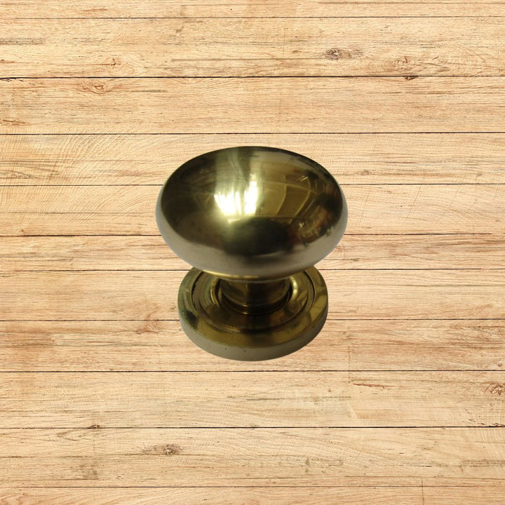 Round Cabinet and Cupboard Door Knob Polished Brass 30mm

