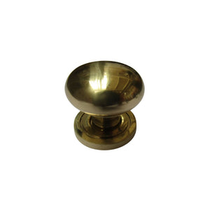 Round Cabinet and Cupboard Door Knob Polished Brass 30mm
