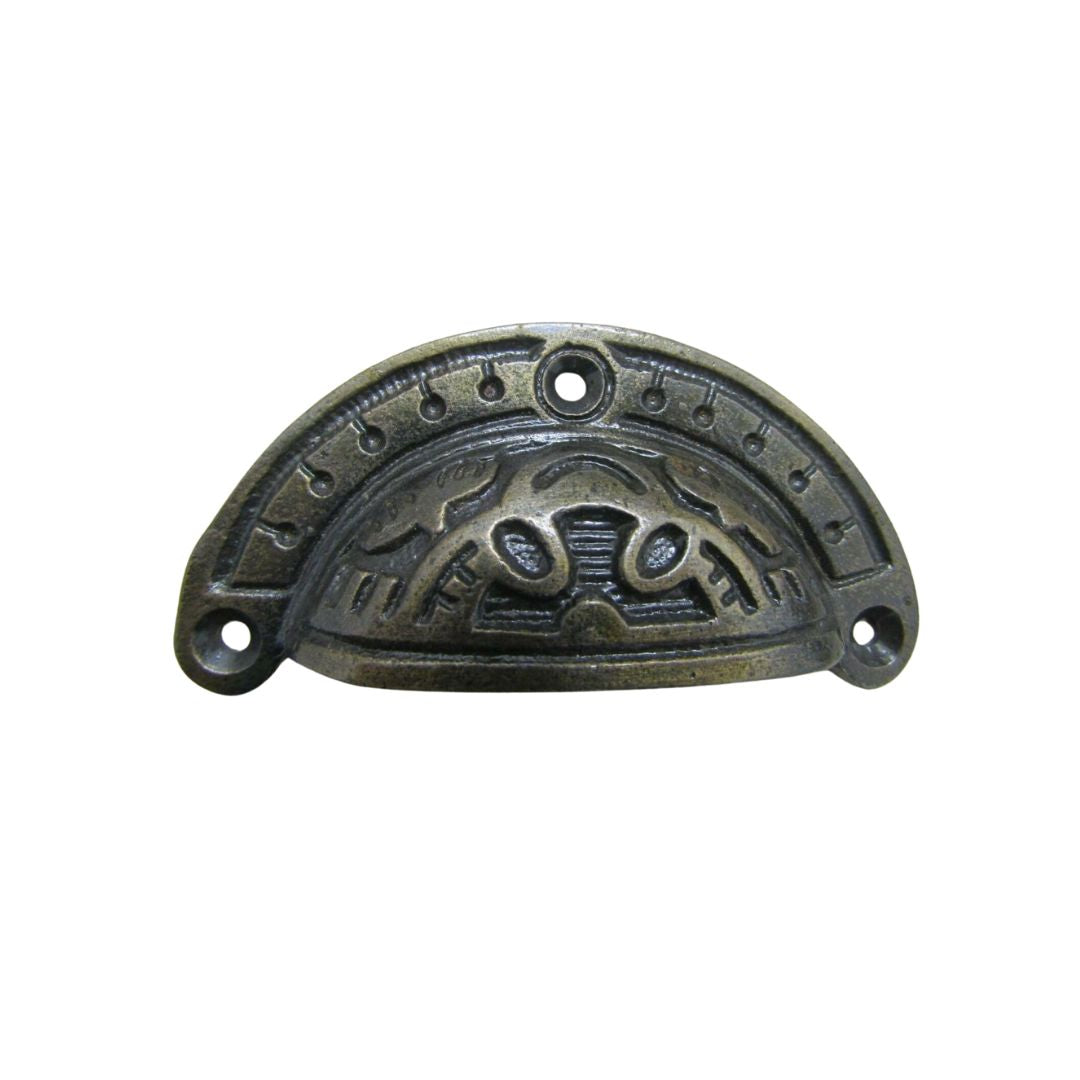 Round Inca Cup Pull Antique Brass