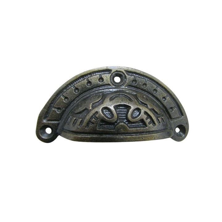 Round Inca Cup Pull Antique Brass