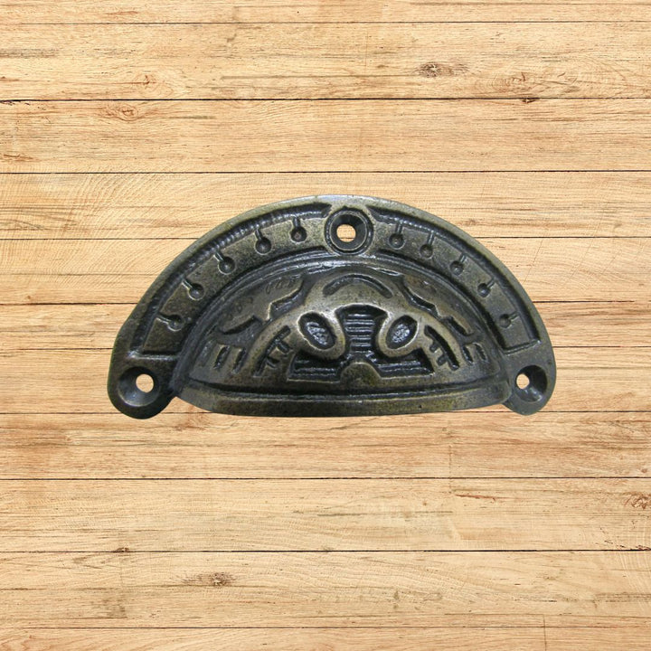 Round Inca Cup Pull Antique Brass