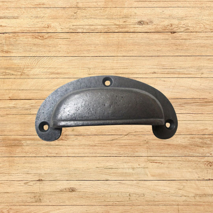 Round Lipped Cabinet Cup Pull Handle antique iron
